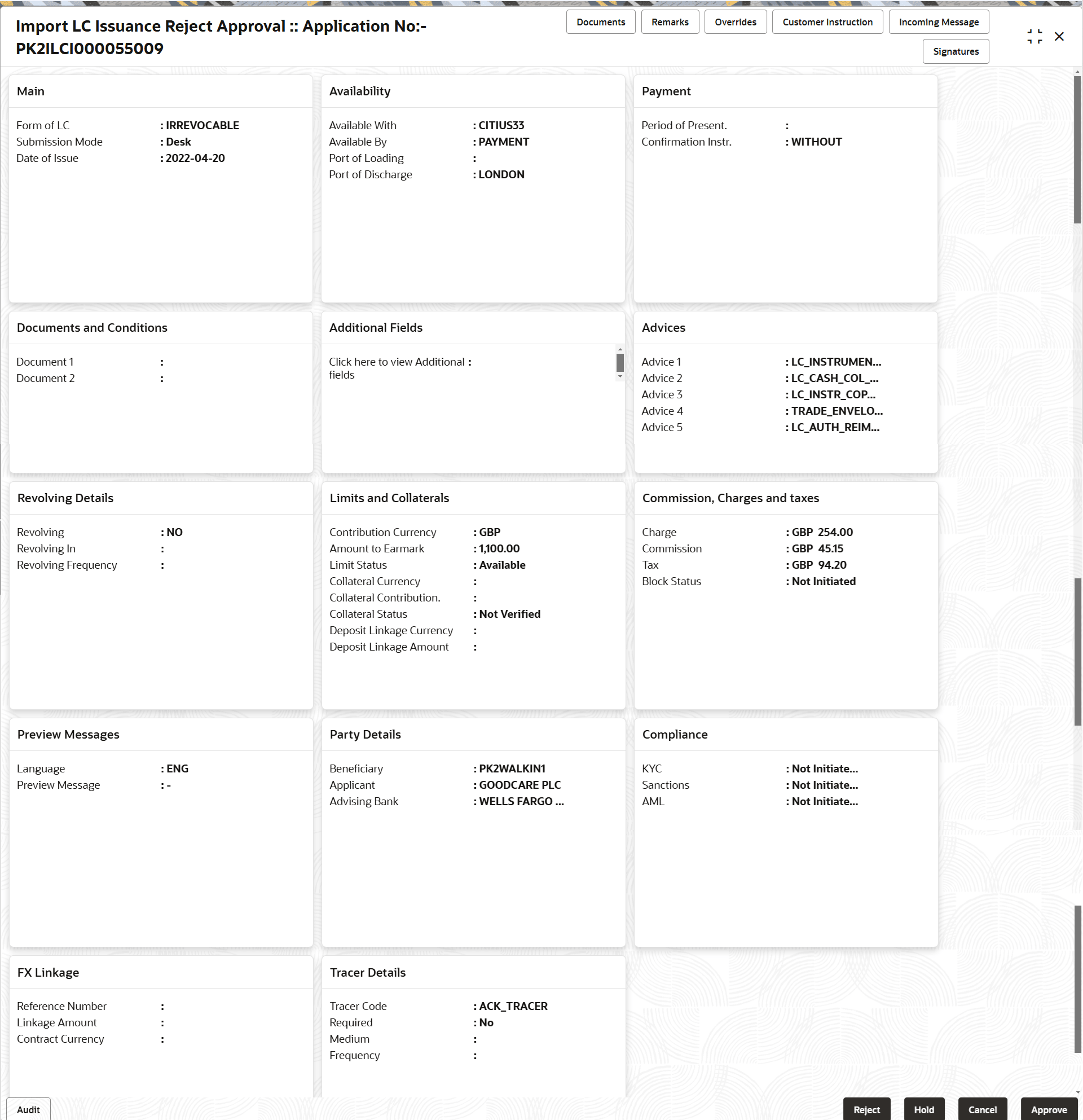 Description of rejectapprovalsummary.png follows