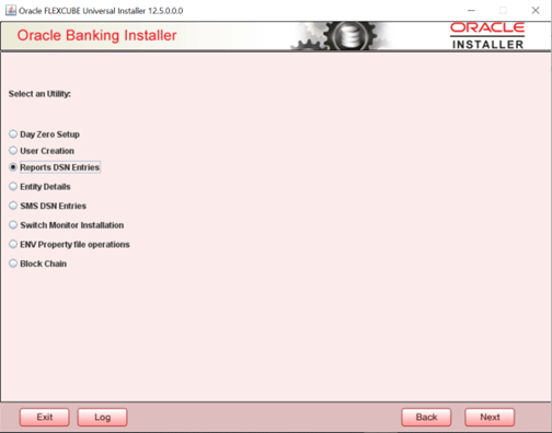 Description of oracle-banking-installer_select-utility.png follows