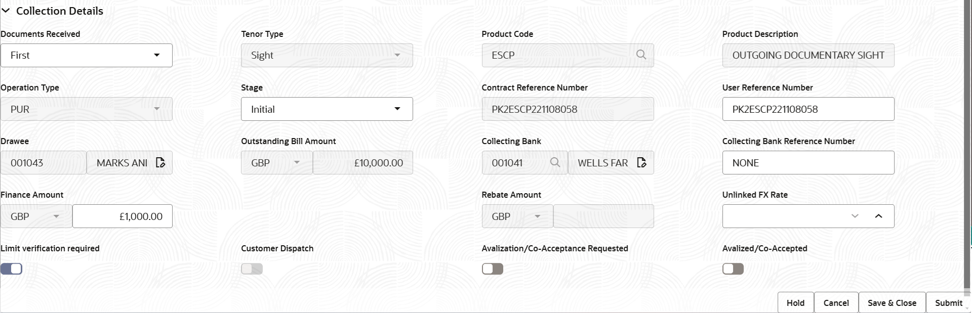 Description of registrationcollectiondetails.png follows