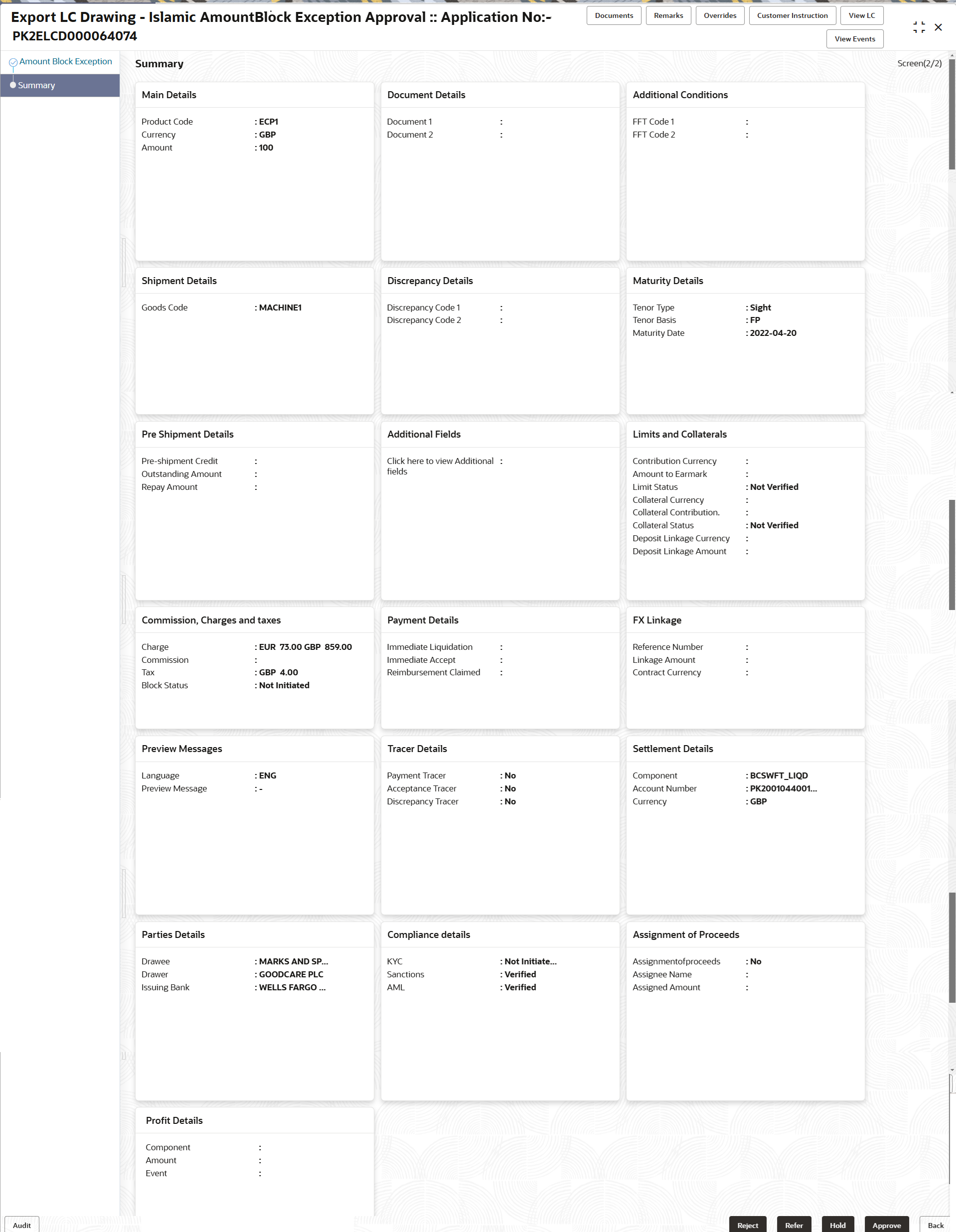 Description of amountblockexceptionsummary.png follows Description of amountblockexceptionsummary.png follows