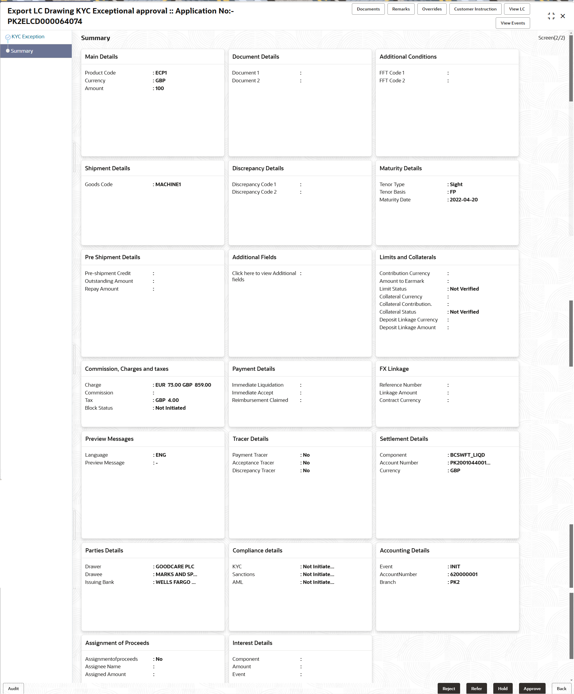 Description of kycexceptionsummary.png follows