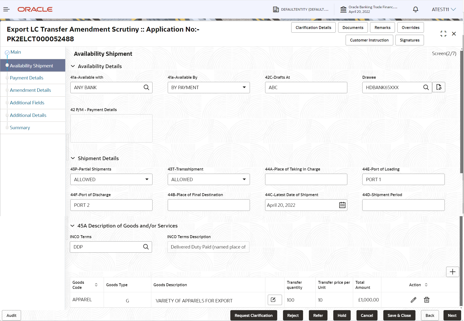 Description of scrutinyavailabilityshipment.png follows Description of scrutinyavailabilityshipment.png follows