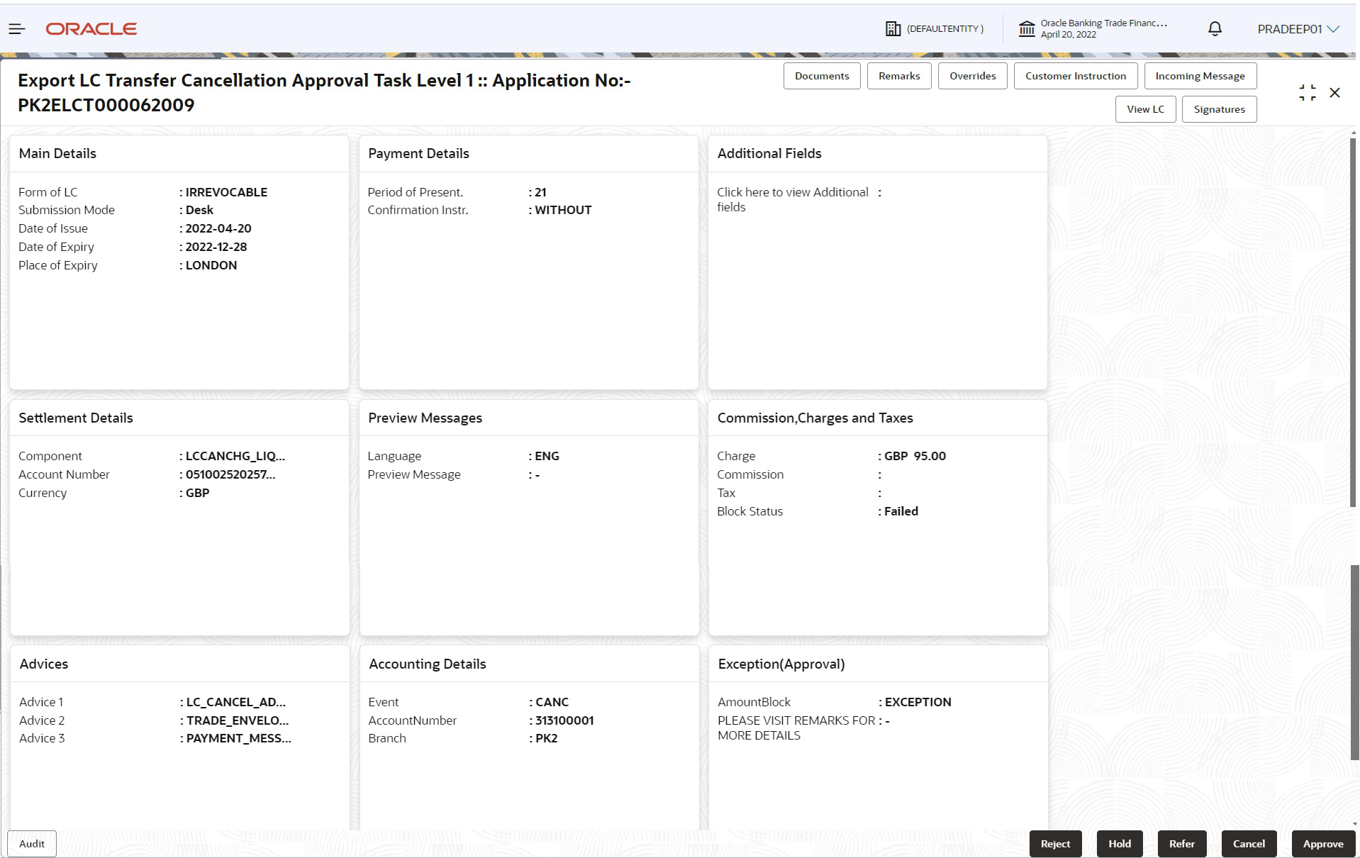 Description of approvalsummary.png follows