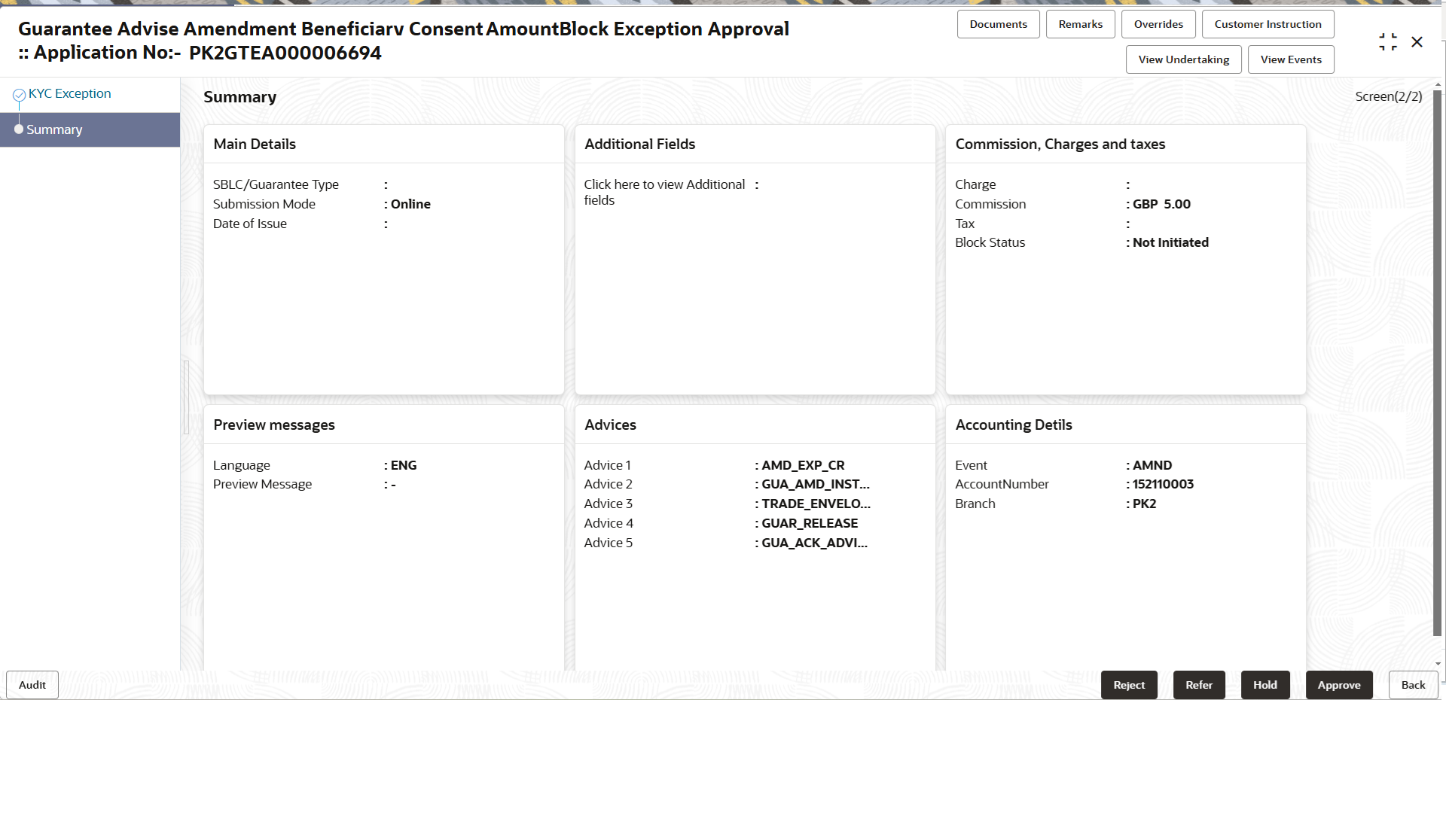 Description of amountblockexceptionexceptionsummary.png follows Description of amountblockexceptionexceptionsummary.png follows