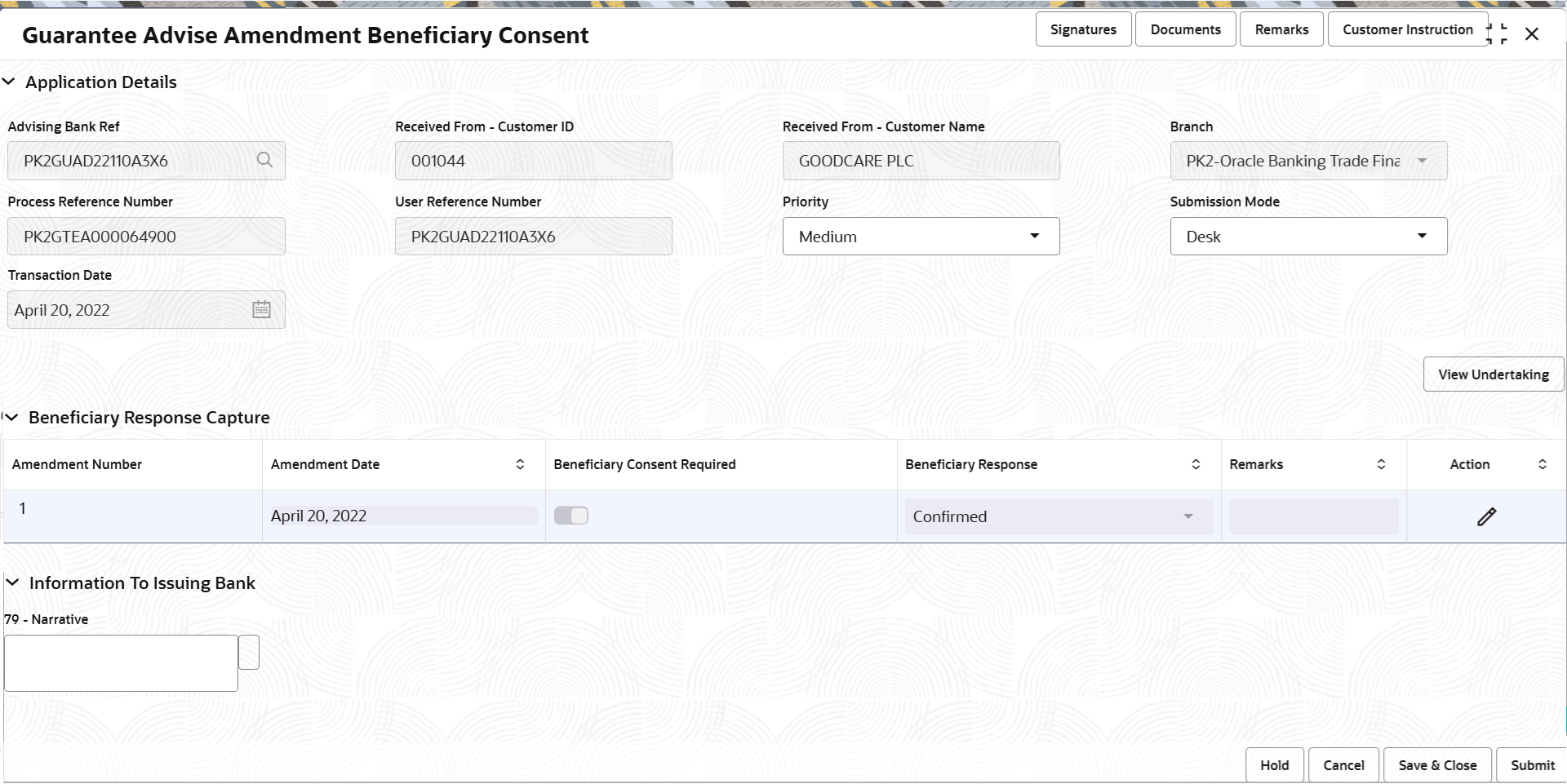 Description of registrationapplicationdetails.png follows Description of registrationapplicationdetails.png follows