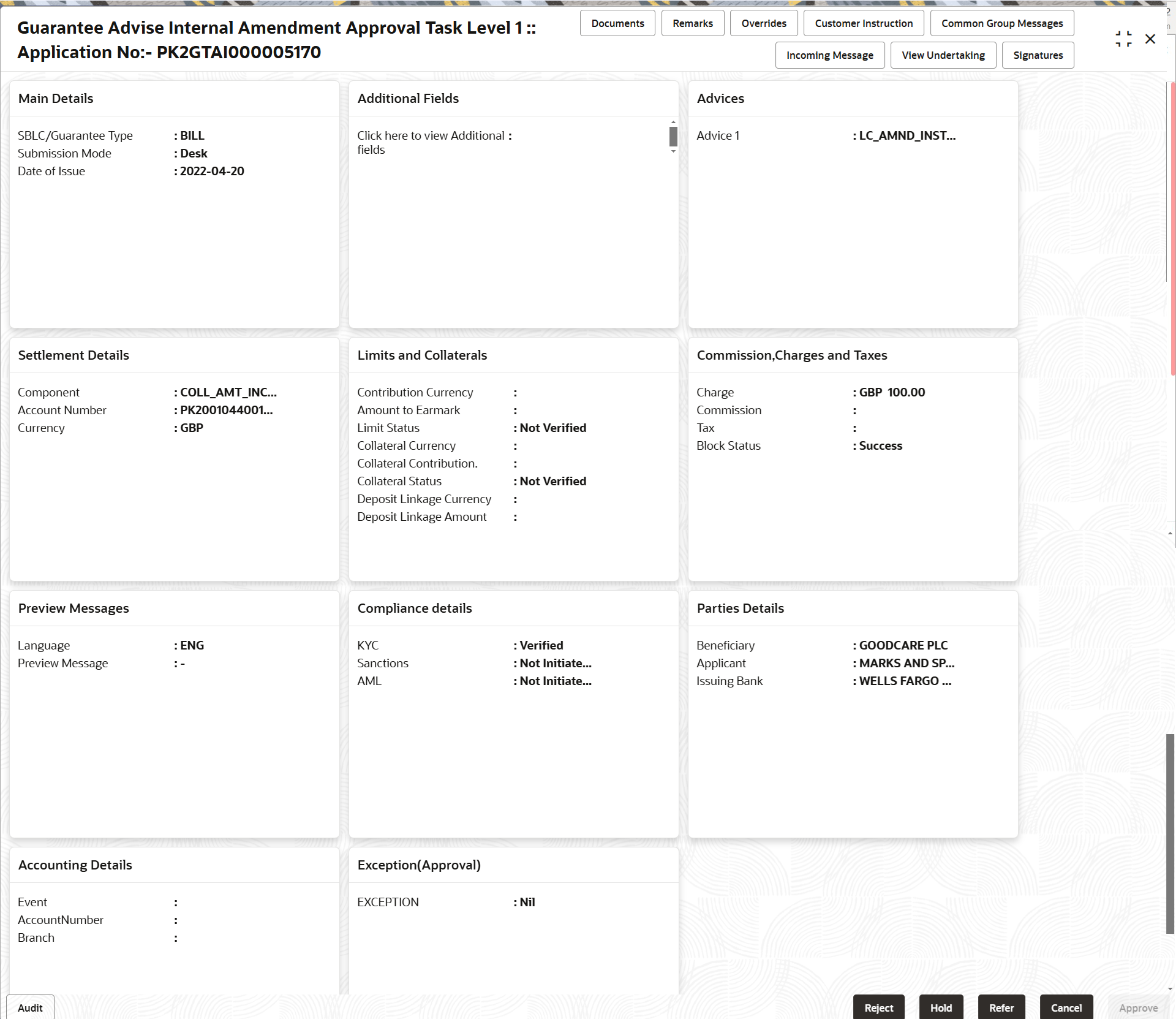 Description of approvalsummary.png follows