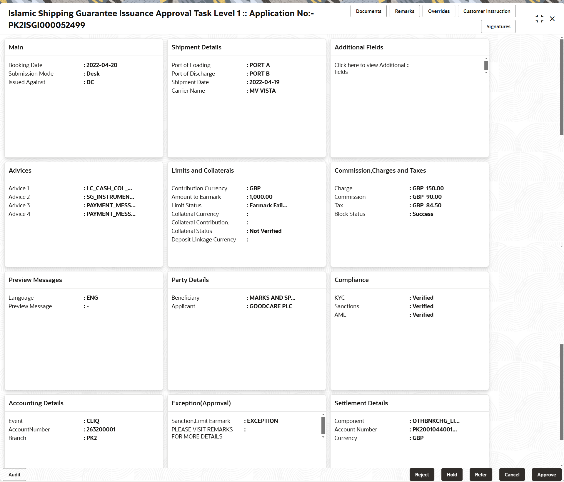 Description of approvalsummary.png follows