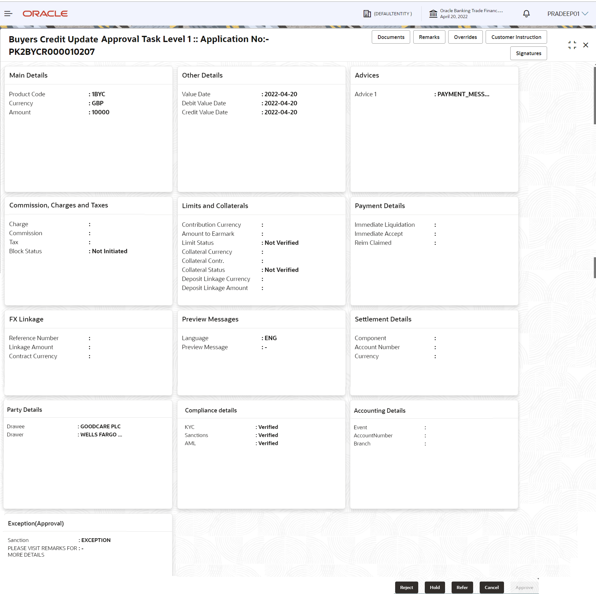 Description of approvalsummary.png follows