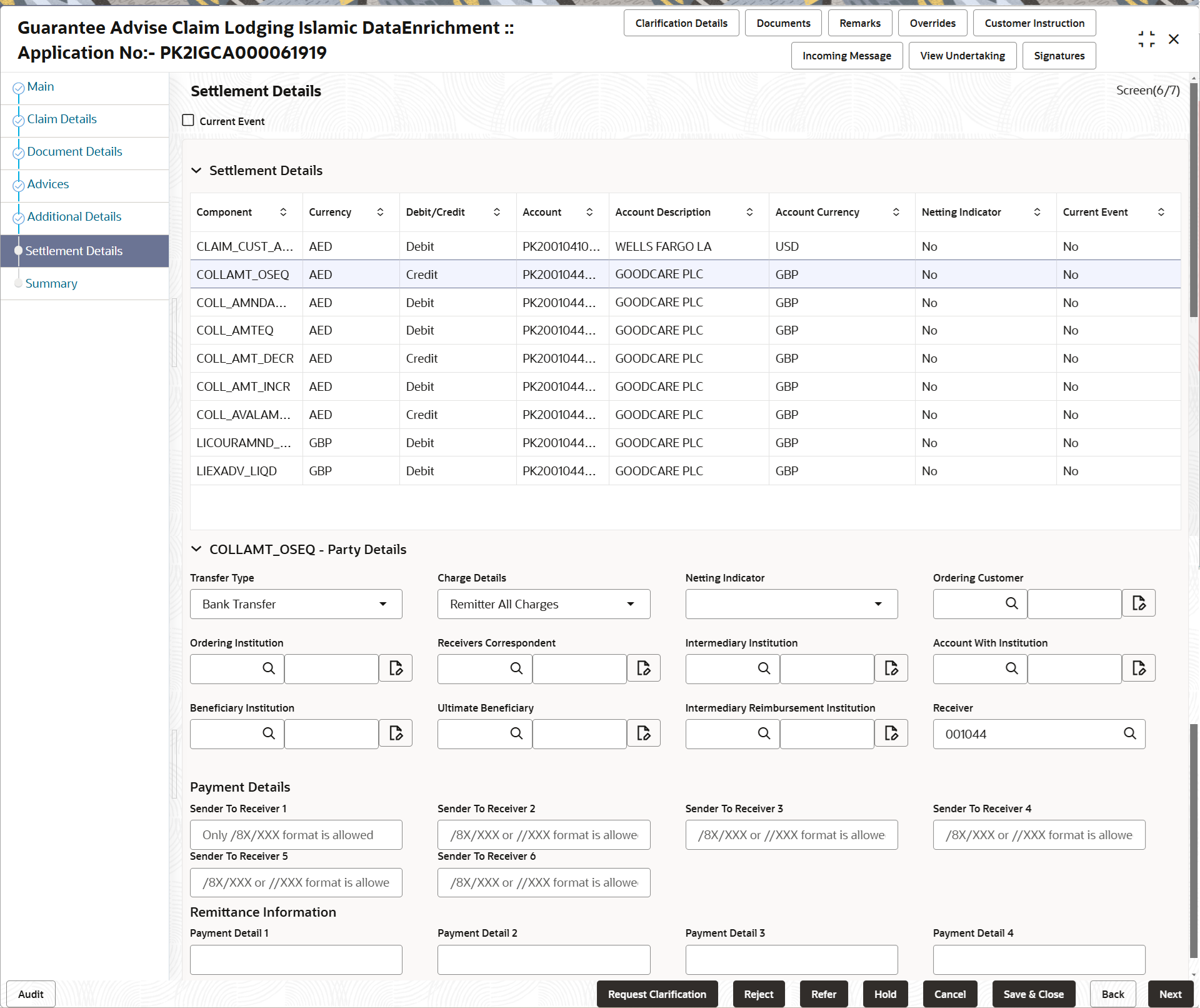 Description of desettlementdetails.png follows Description of desettlementdetails.png follows