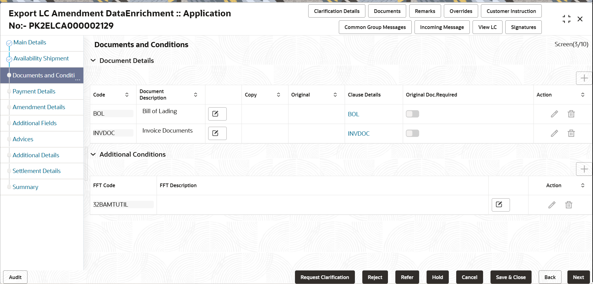 Description of dedocumentsandconditions.png follows