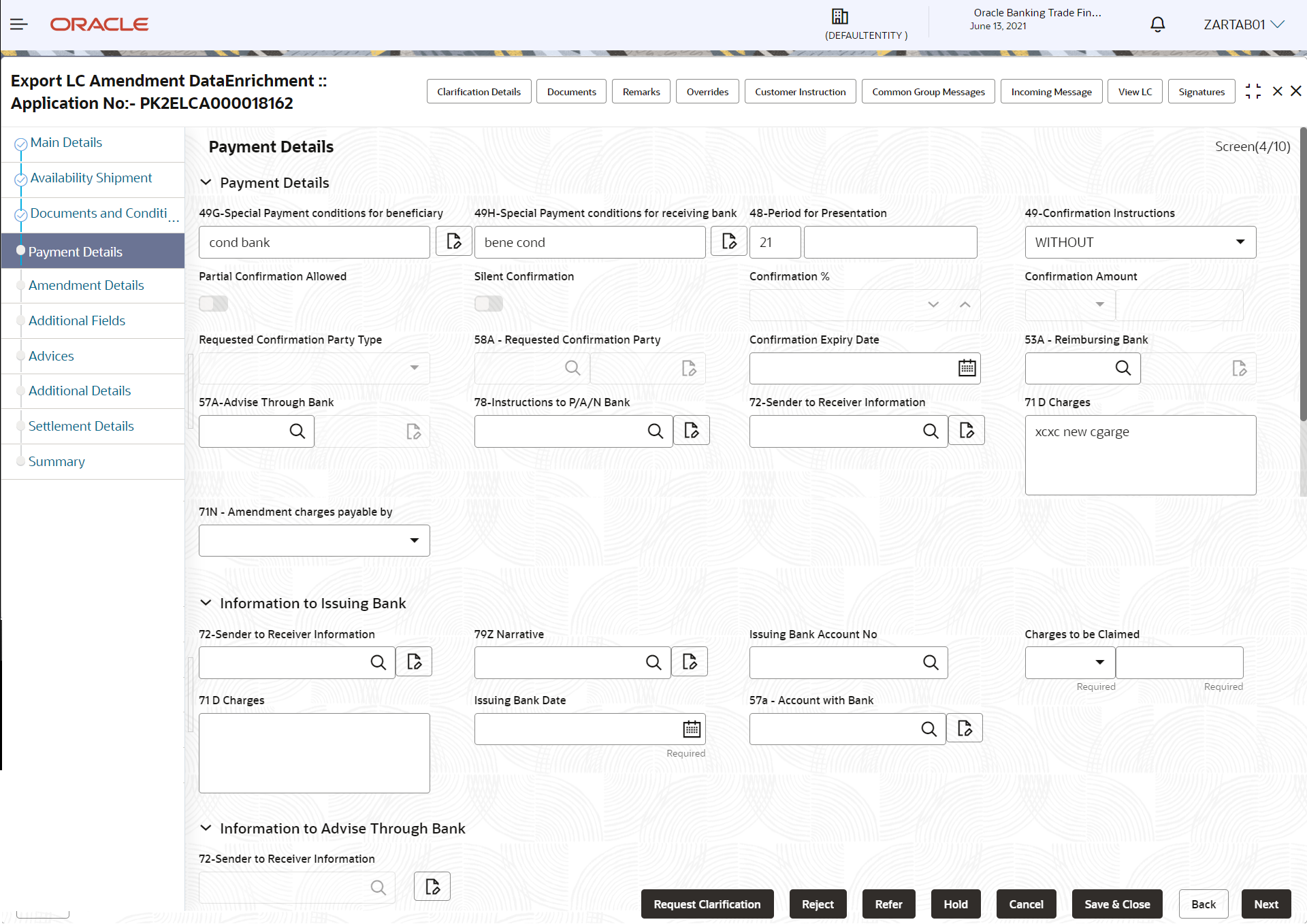Description of depaymentdetails.png follows