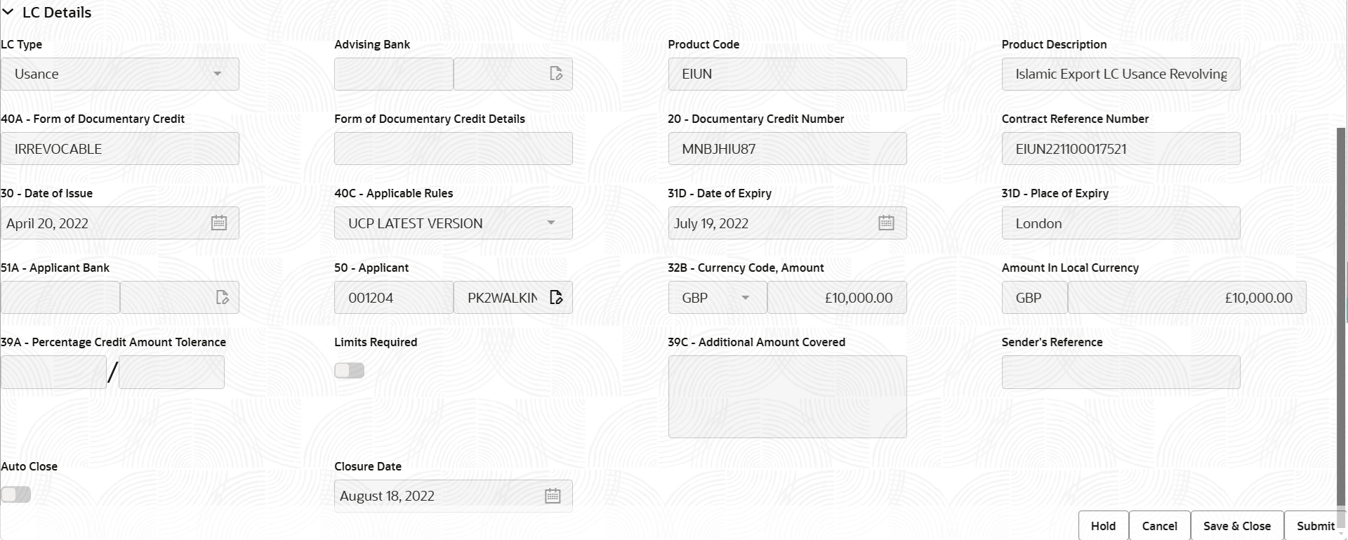 Description of registrationlcdetails.png follows Description of registrationlcdetails.png follows