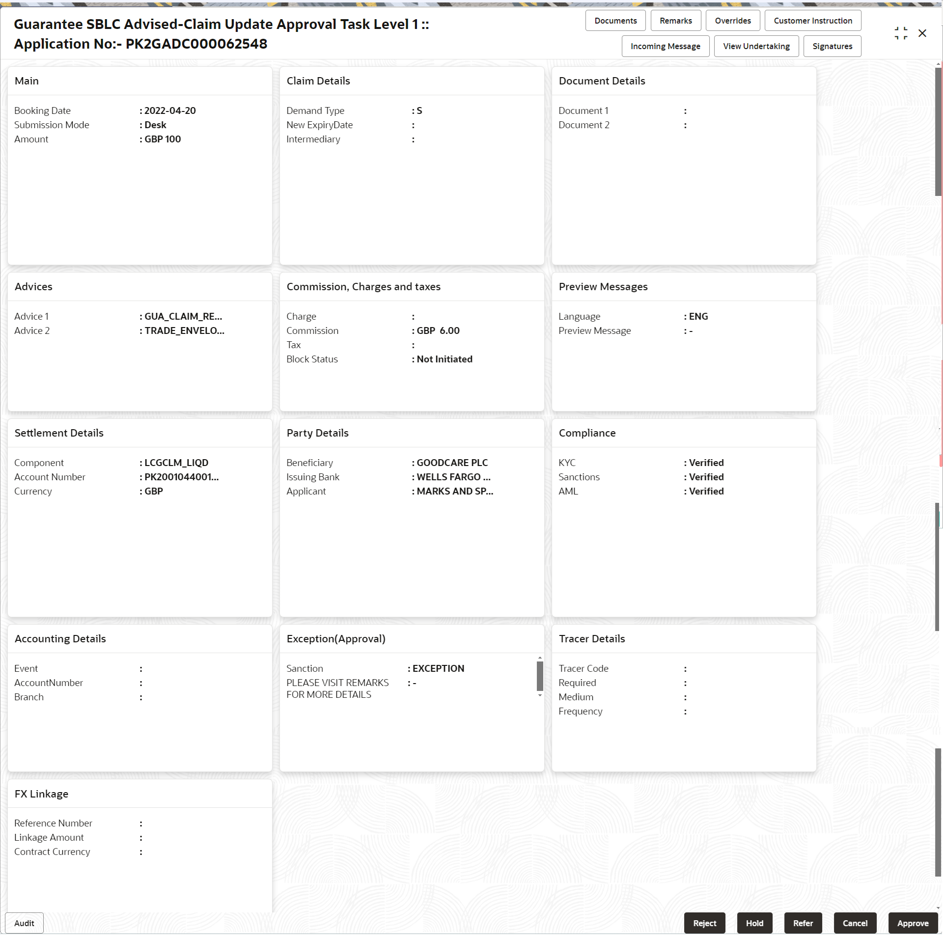 Description of approvalsummary.png follows