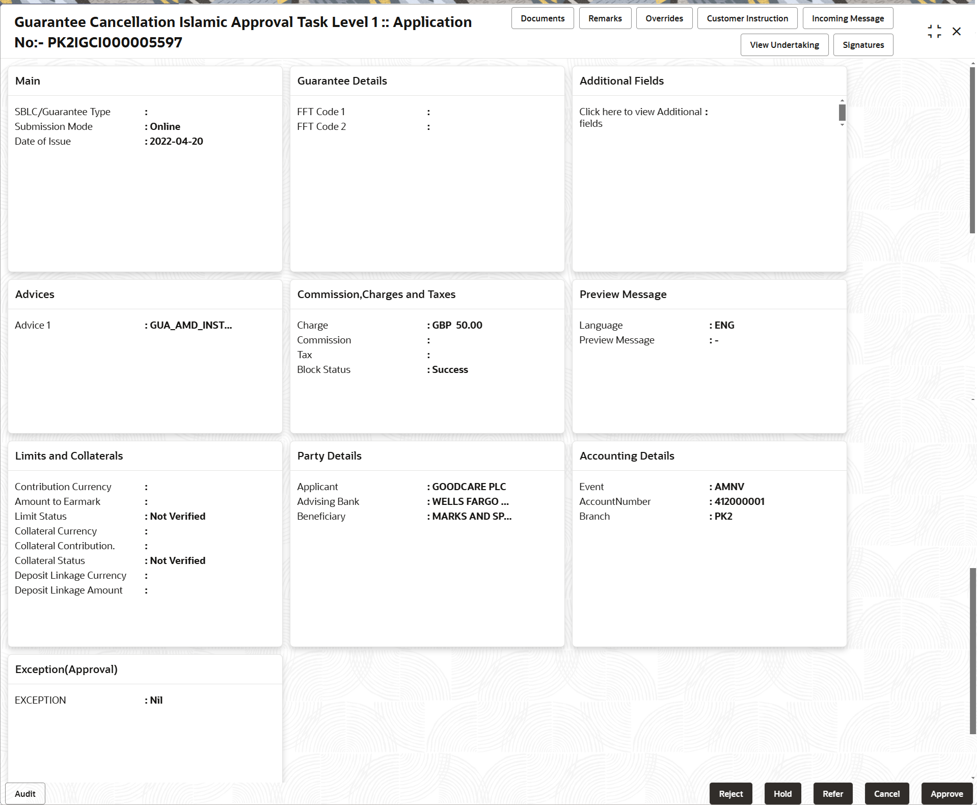Description of approvalsummary.png follows