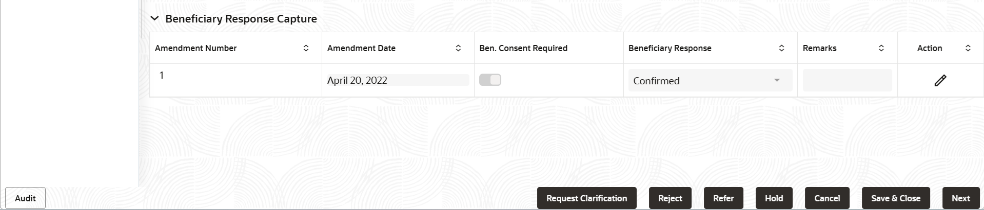 Beneficiary Response Capture Beneficiary Response Capture