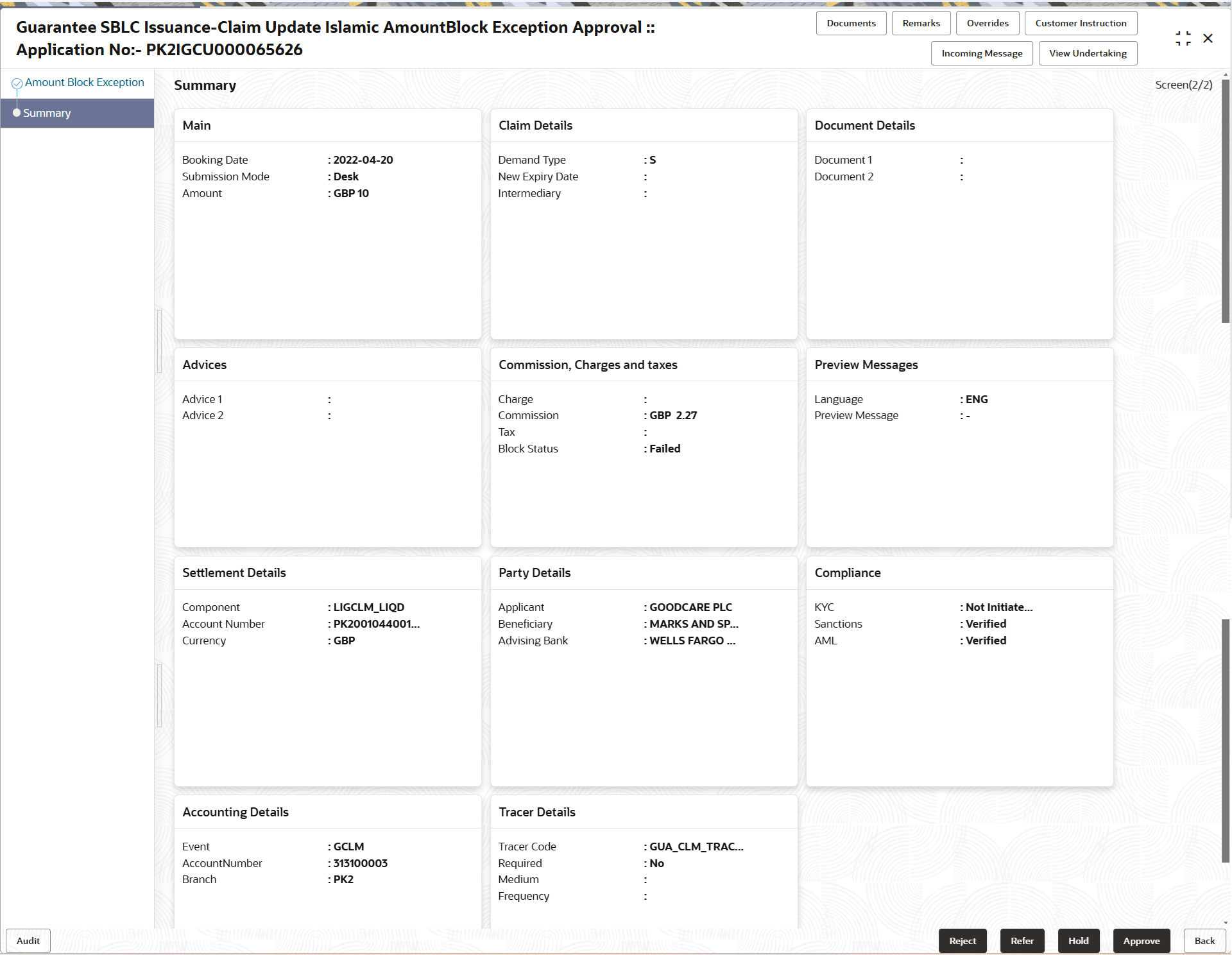 Description of amountblockexceptionsummary.png follows Description of amountblockexceptionsummary.png follows