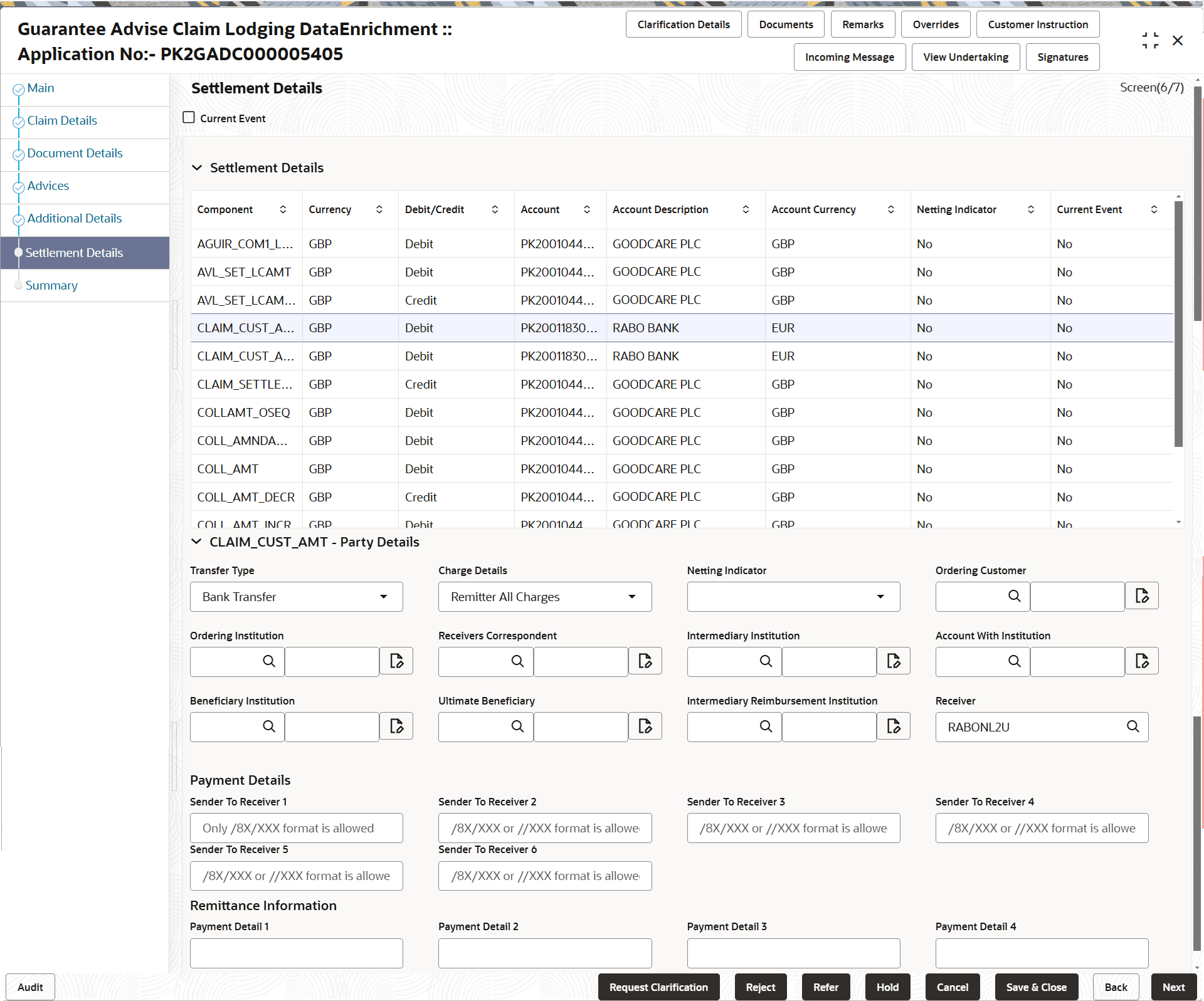 Description of desettlementdetails.png follows Description of desettlementdetails.png follows