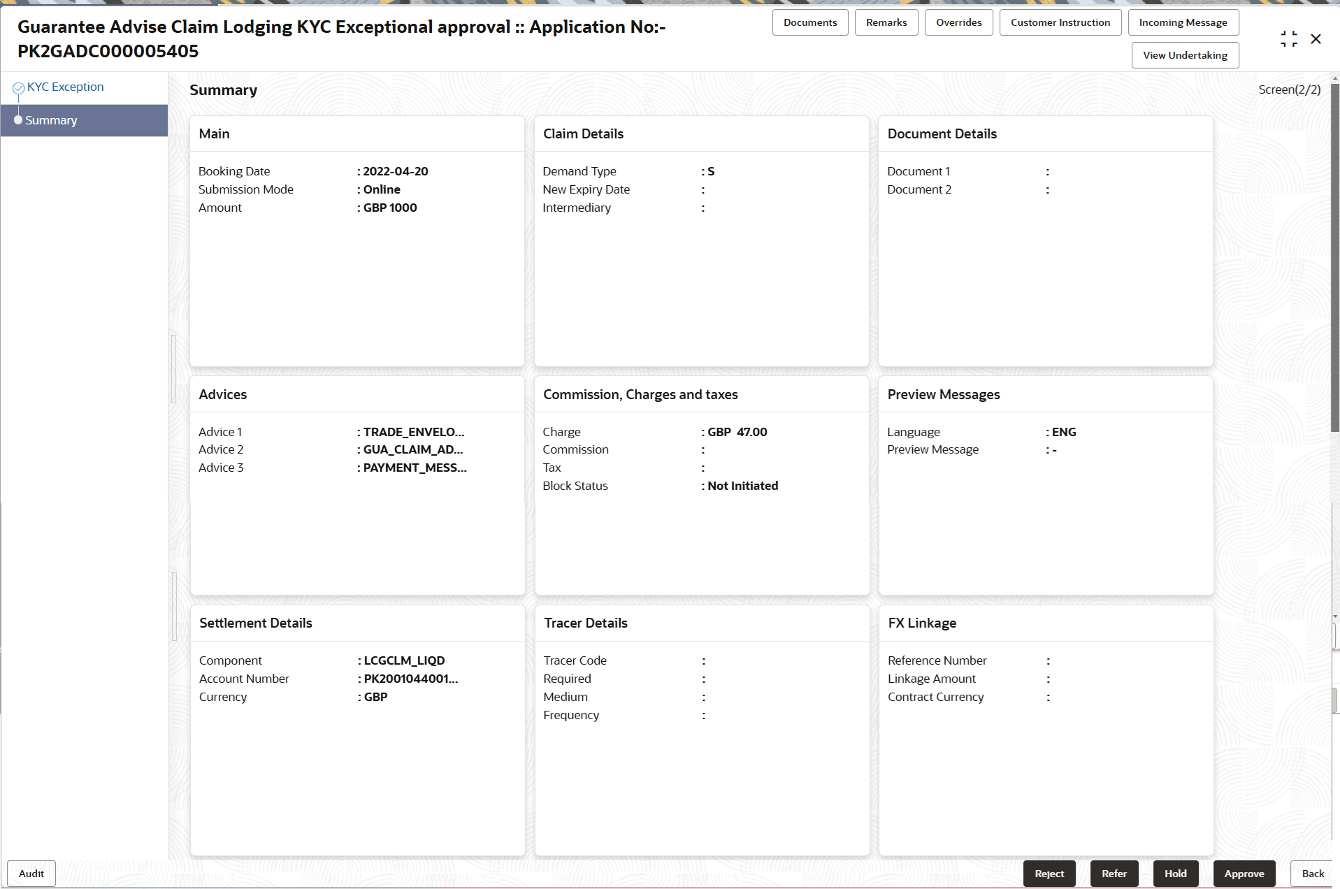 Description of kycexceptionsummary.png follows