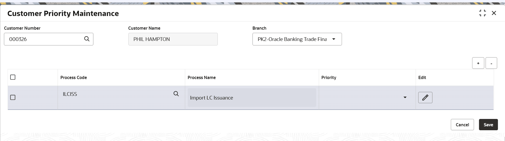 Description of createcustomerprioritmaintenance.png follows Description of createcustomerprioritmaintenance.png follows