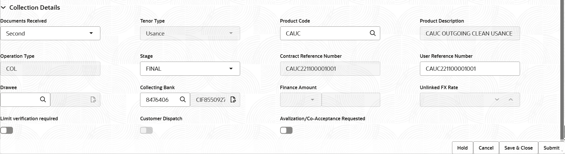 Description of registrationcollectiondetails.png follows