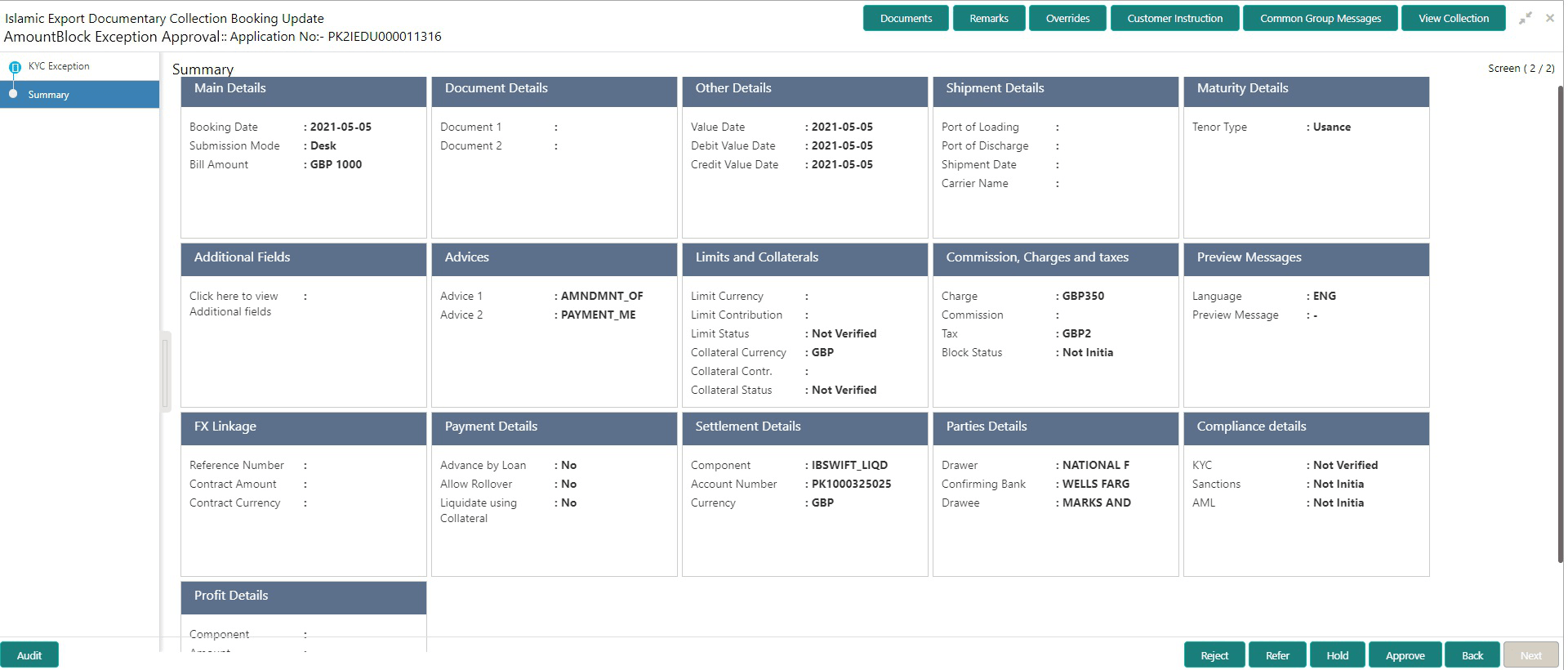 Description of amountblockexceptionsummary.png follows Description of amountblockexceptionsummary.png follows