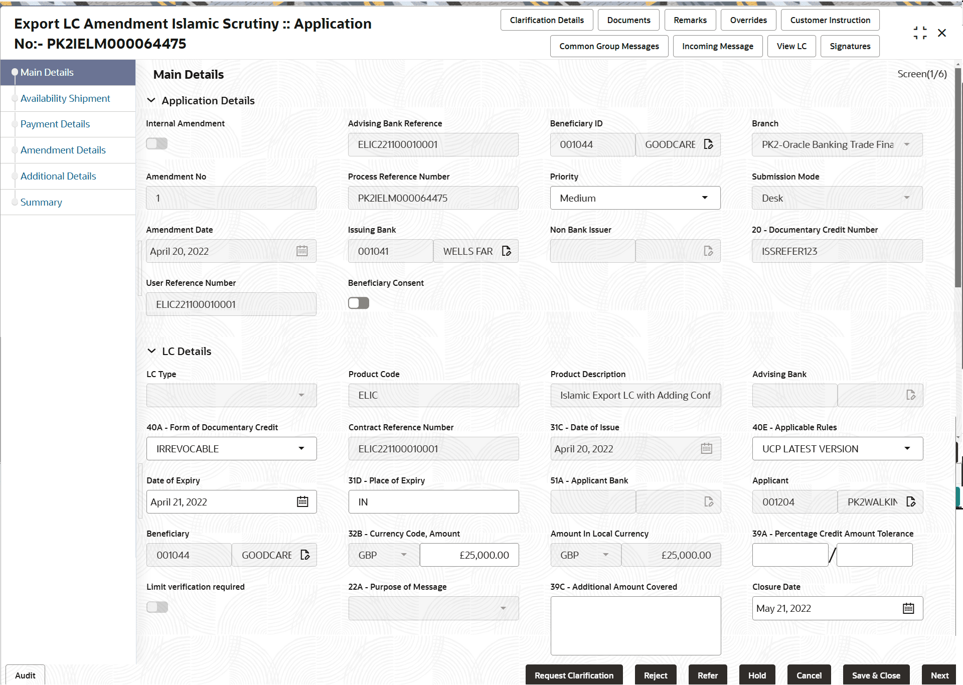 Description of scrutinymainapplicationdetails.png follows Description of scrutinymainapplicationdetails.png follows