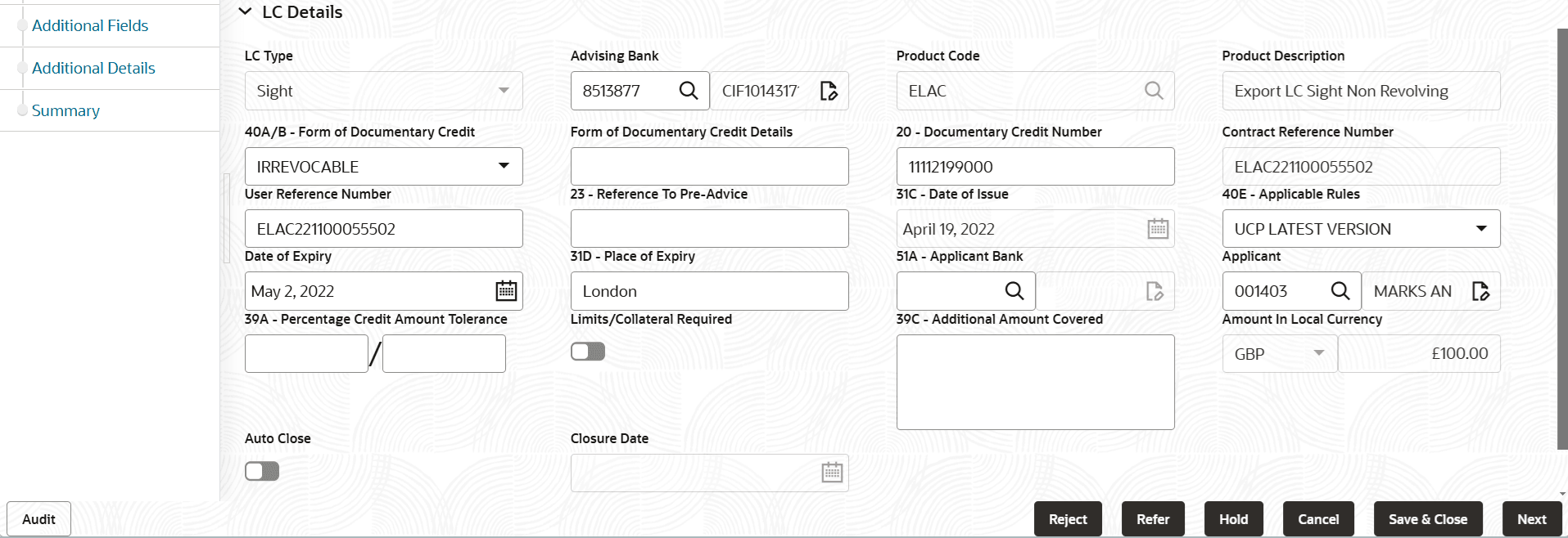 Description of scrutinymainlcdetails.png follows Description of scrutinymainlcdetails.png follows