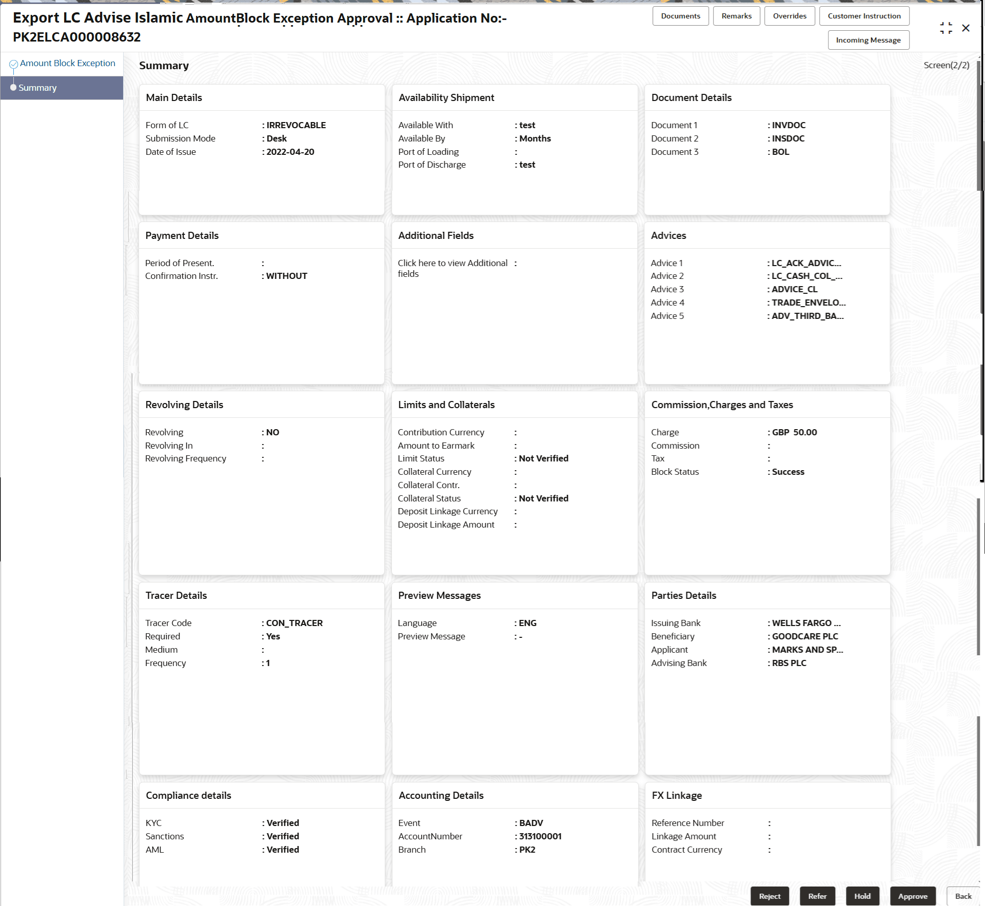 Description of amountblockexceptionsummary.png follows Description of amountblockexceptionsummary.png follows