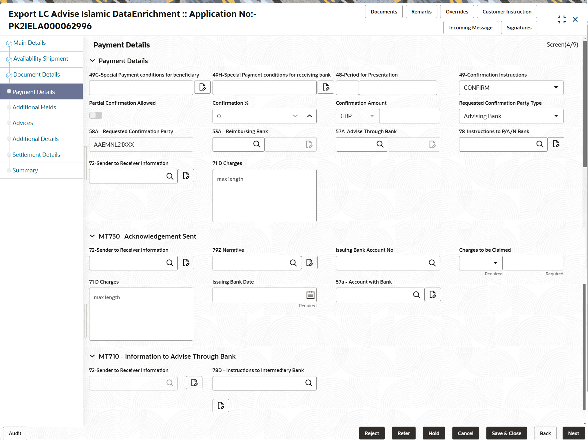 Description of depaymentdetails.png follows
