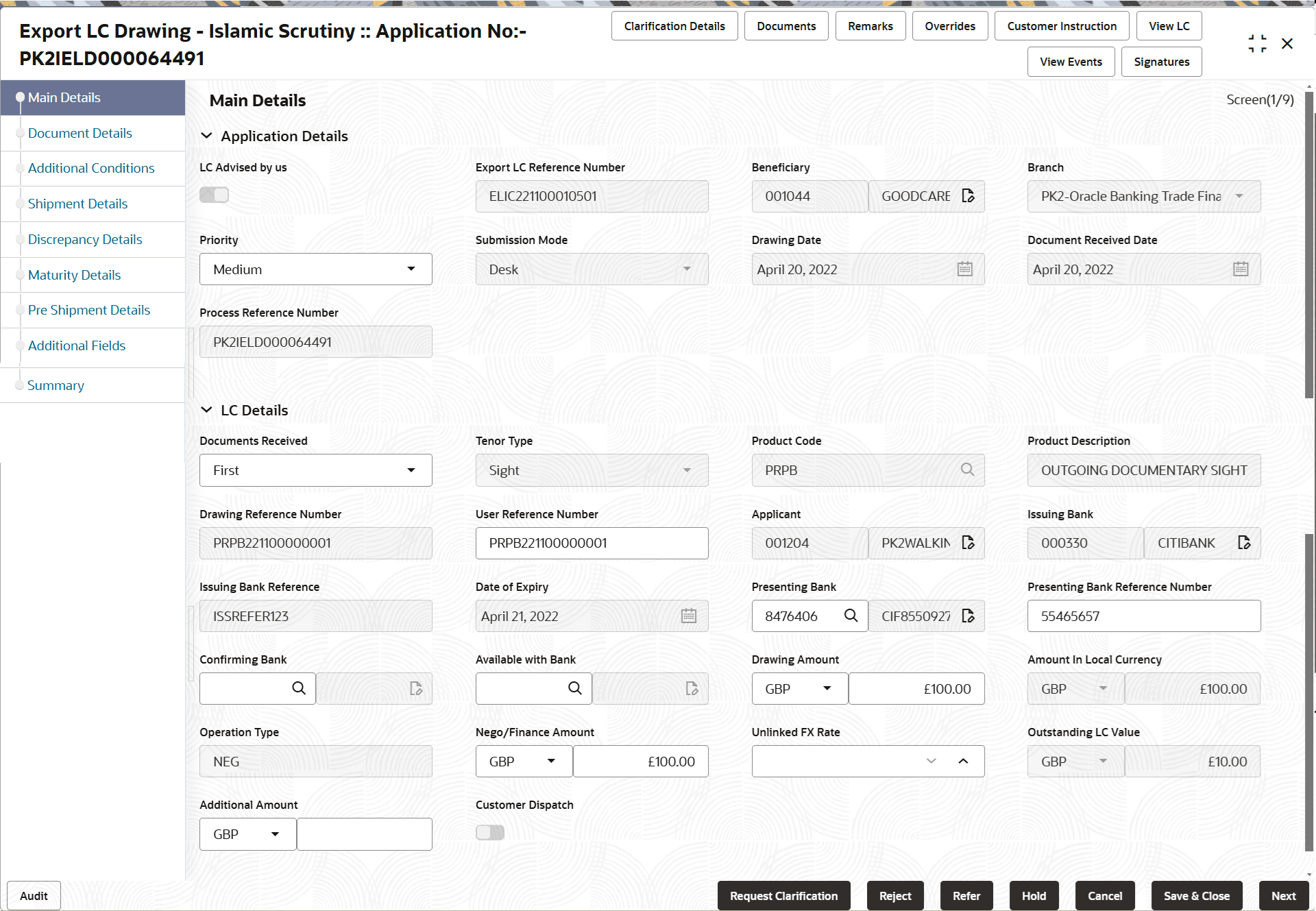 Description of scrutinymainapplicationdetails.png follows Description of scrutinymainapplicationdetails.png follows