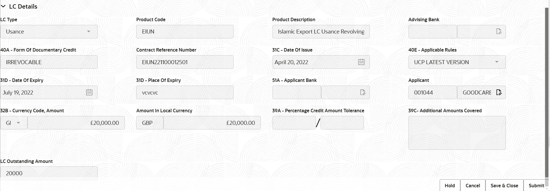 Description of registrationlcdetails.png follows Description of registrationlcdetails.png follows
