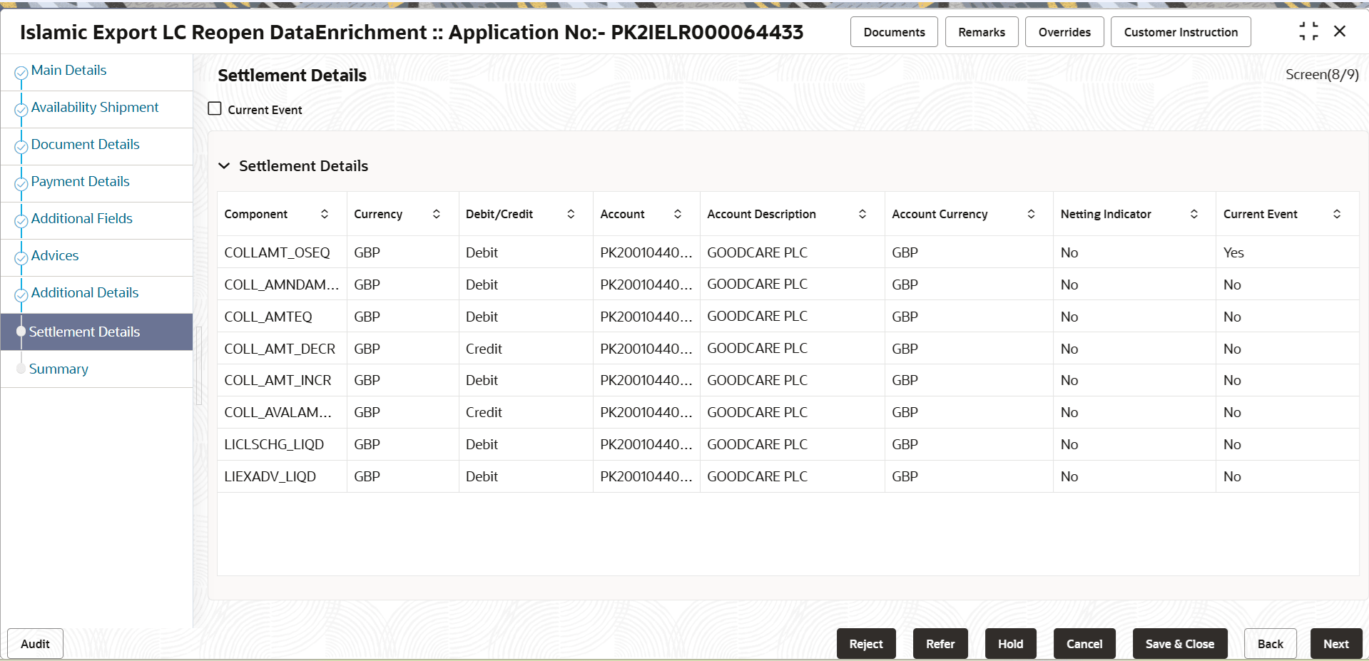 Description of desettlementdetails.png follows