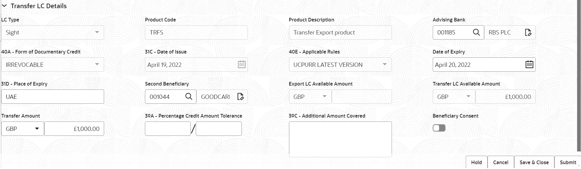 Description of registrationlcdetails.png follows