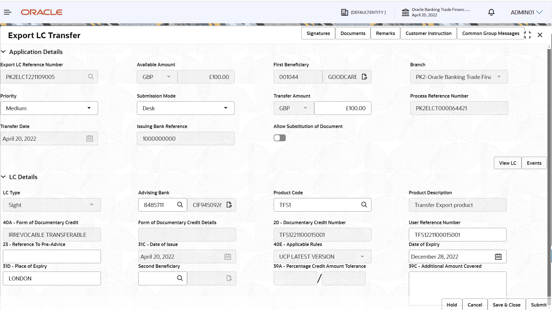 Description of registrationapplicationdetails.png follows Description of registrationapplicationdetails.png follows