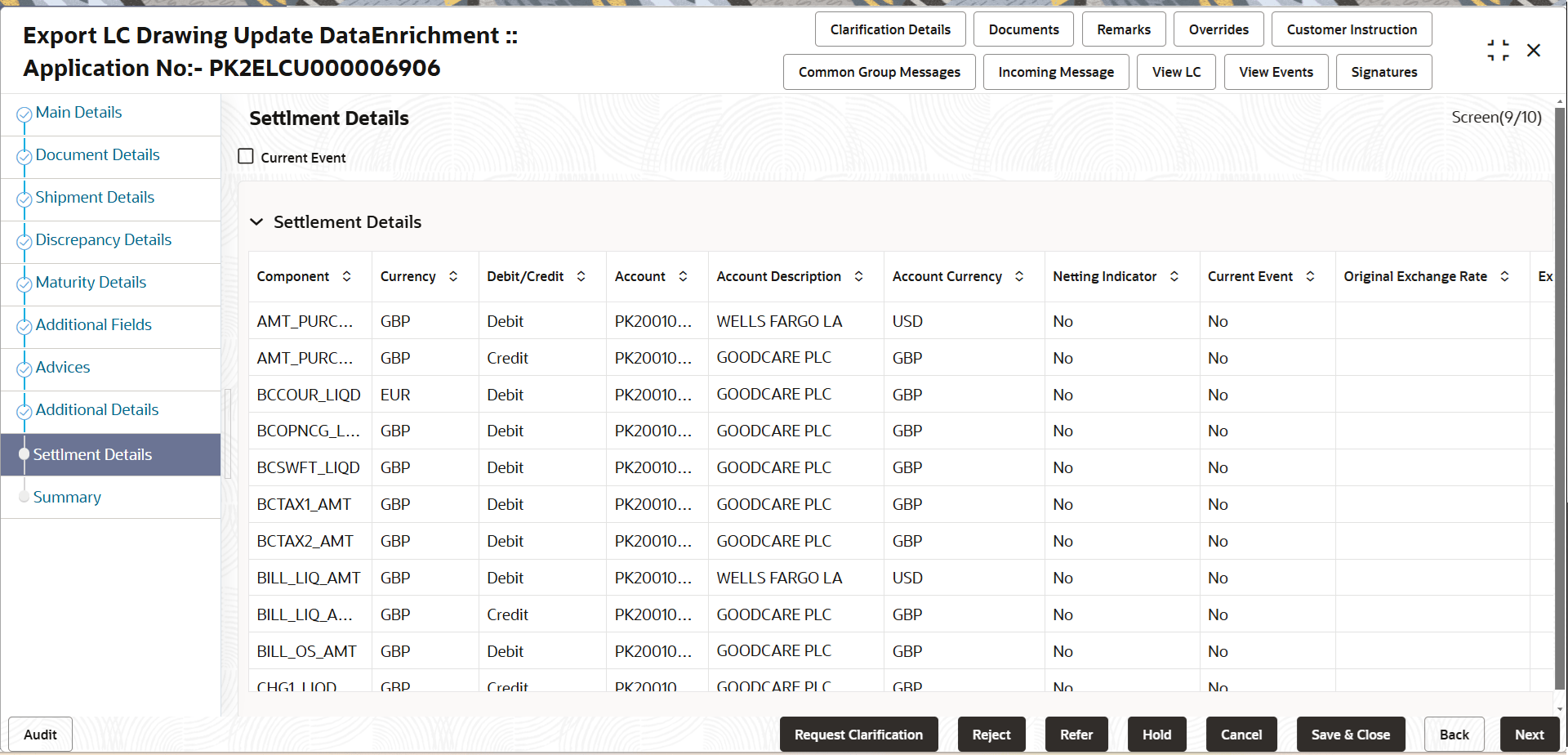 Description of desettlementdetails.png follows Description of desettlementdetails.png follows