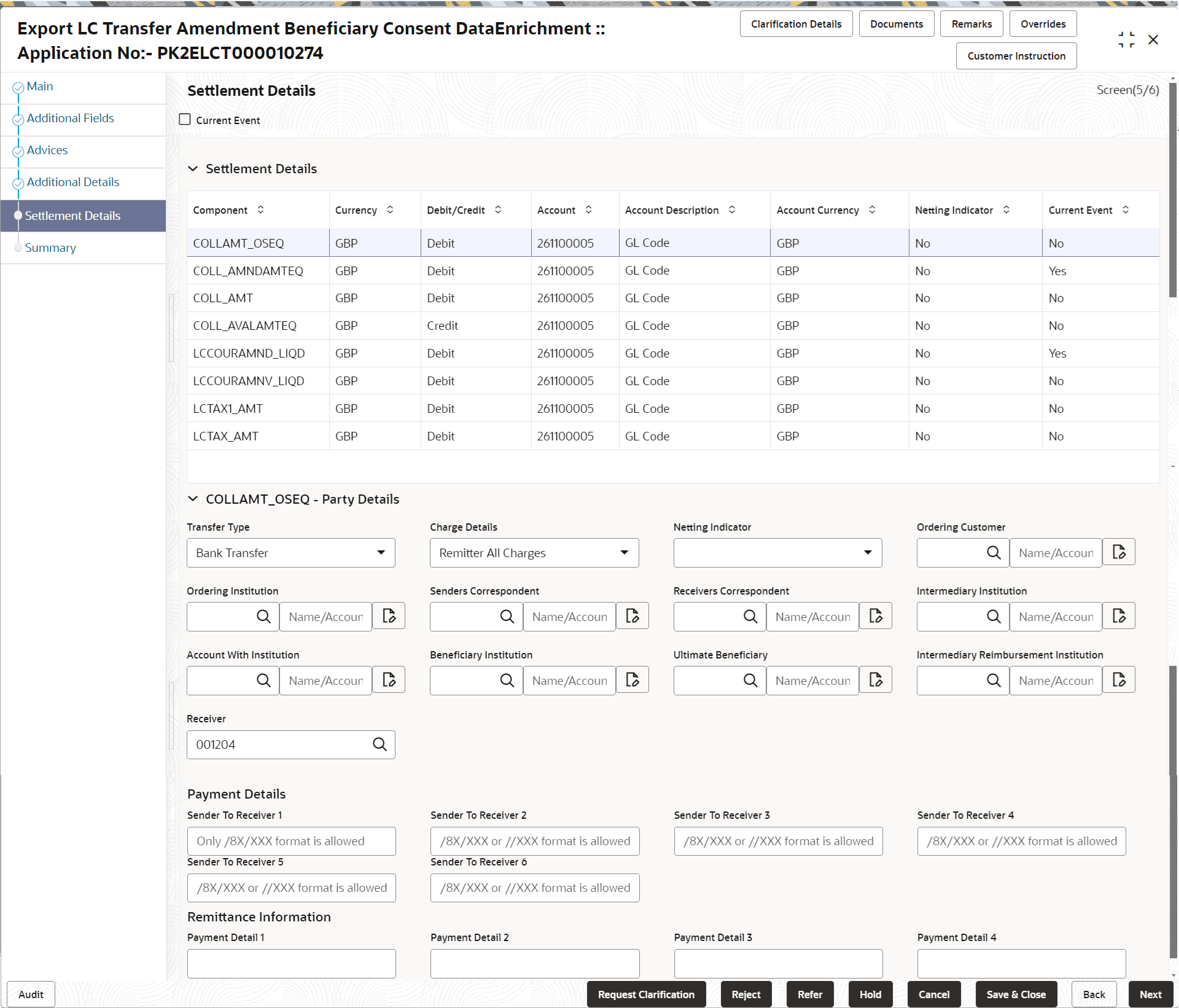 Description of desettlementdetails.png follows Description of desettlementdetails.png follows