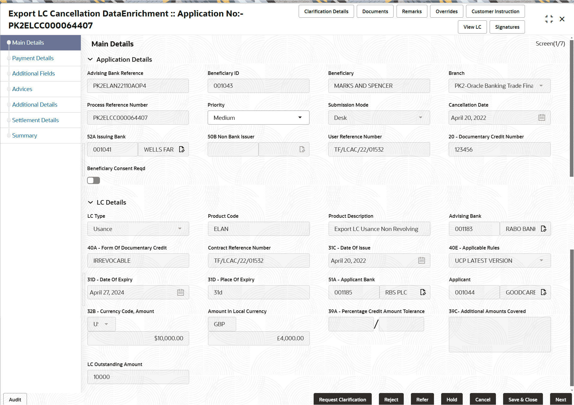 Description of demainapplicationdetails.png follows
