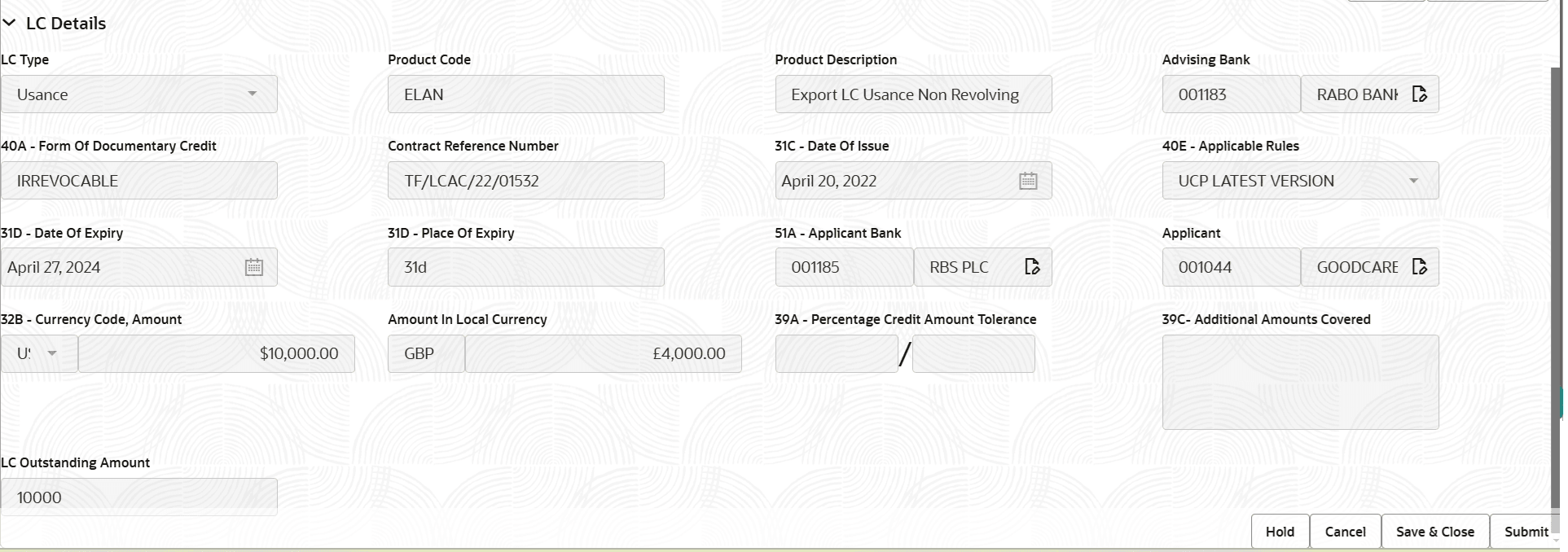 Description of registrationlcdetails.png follows Description of registrationlcdetails.png follows