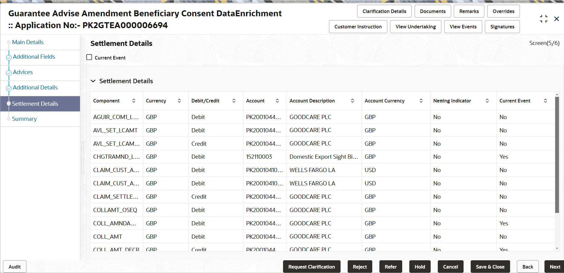 Description of desettlementdetails.png follows Description of desettlementdetails.png follows