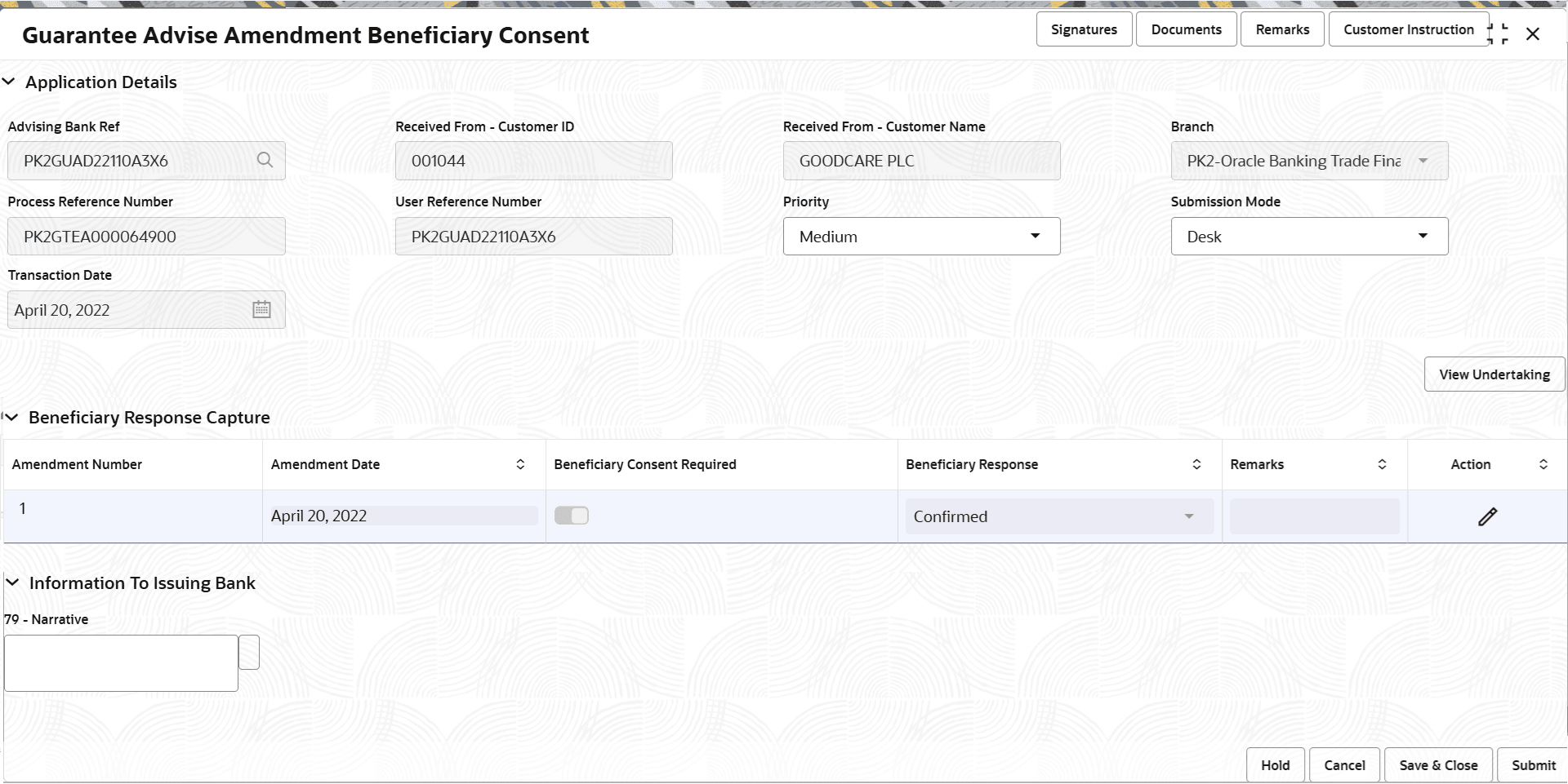 Description of registrationapplicationdetails.png follows Description of registrationapplicationdetails.png follows