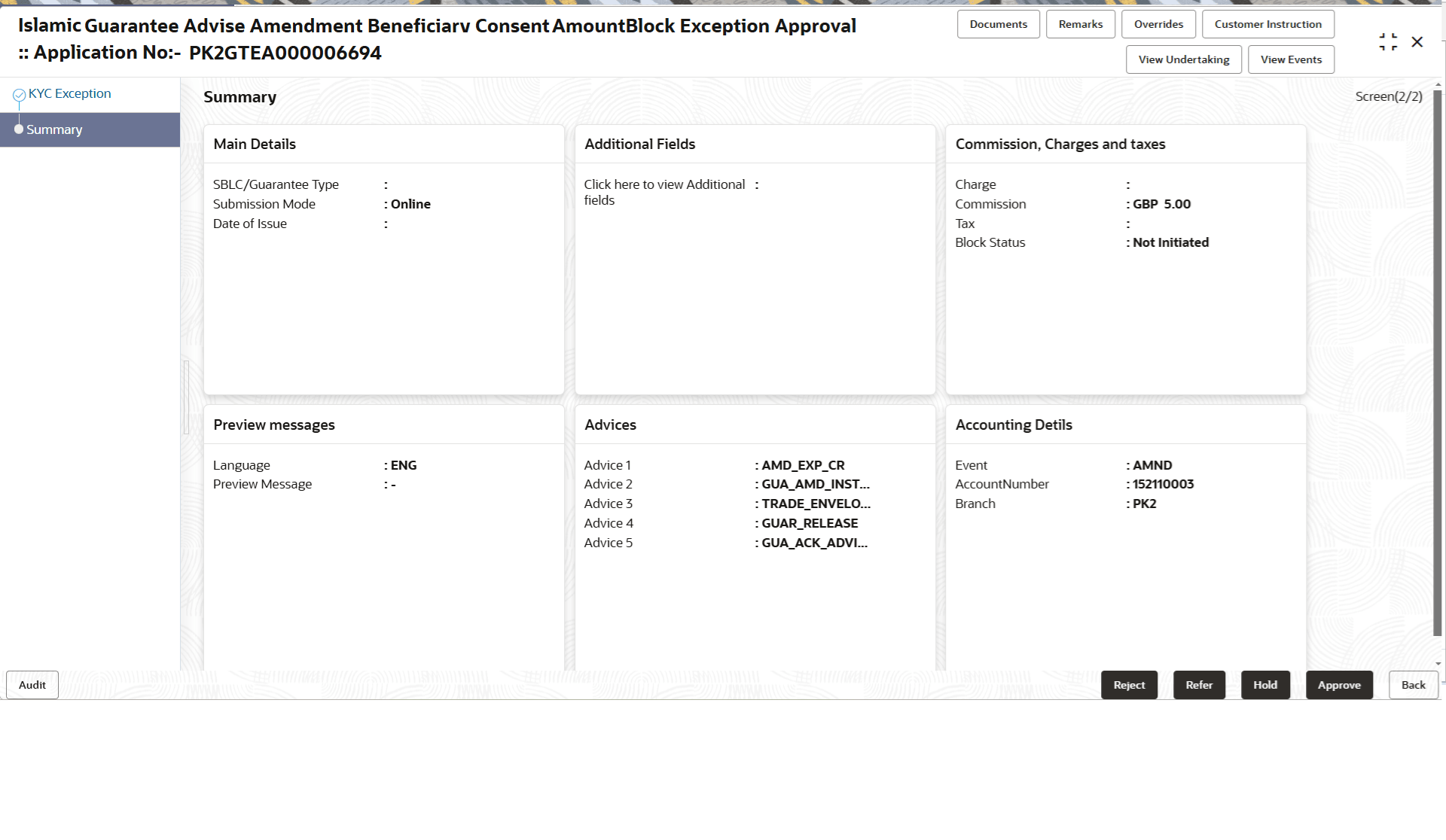 Description of amountblockexceptionexceptionsummary.png follows
