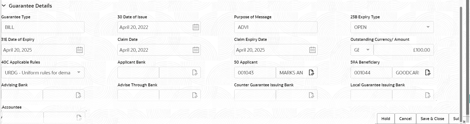 Description of registrationguaranteedetails.png follows Description of registrationguaranteedetails.png follows
