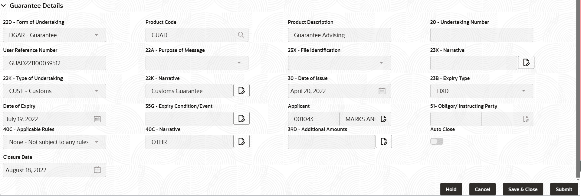 Description of registrationguaranteedetails.png follows Description of registrationguaranteedetails.png follows