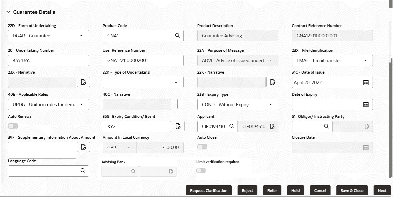 Description of scrutinymainguaranteedetails.png follows Description of scrutinymainguaranteedetails.png follows