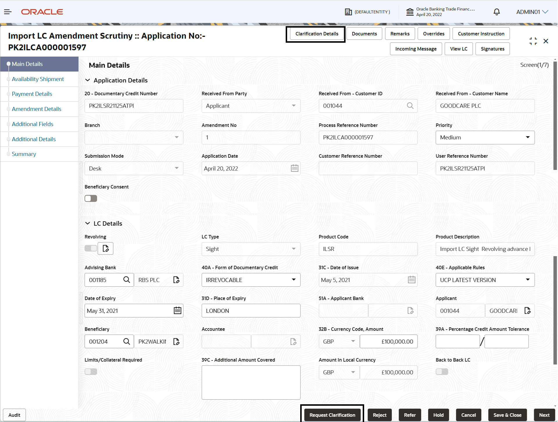 Description of scrutinyrequestclarification.png follows