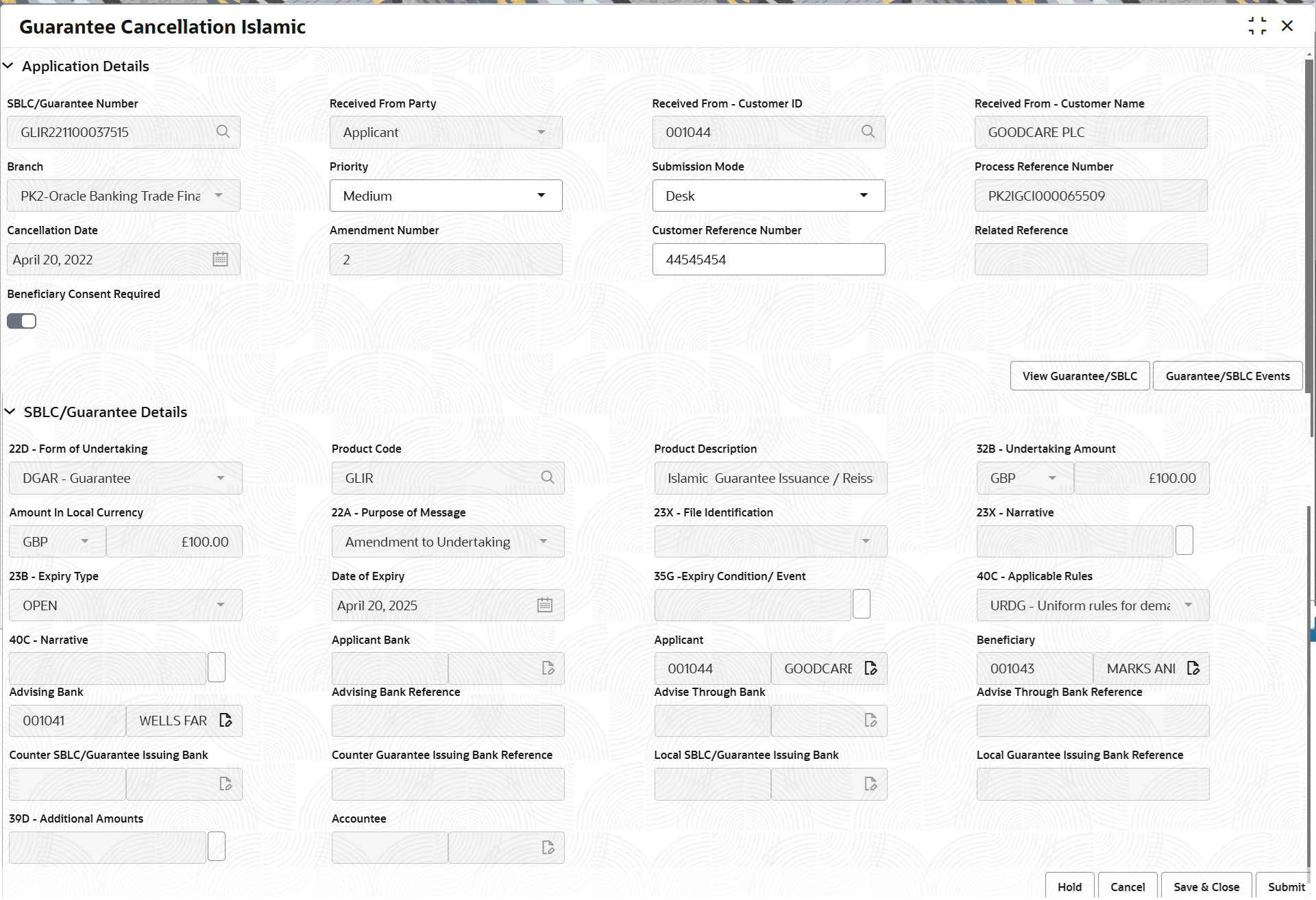 Description of registrationapplicationdetails.png follows Description of registrationapplicationdetails.png follows