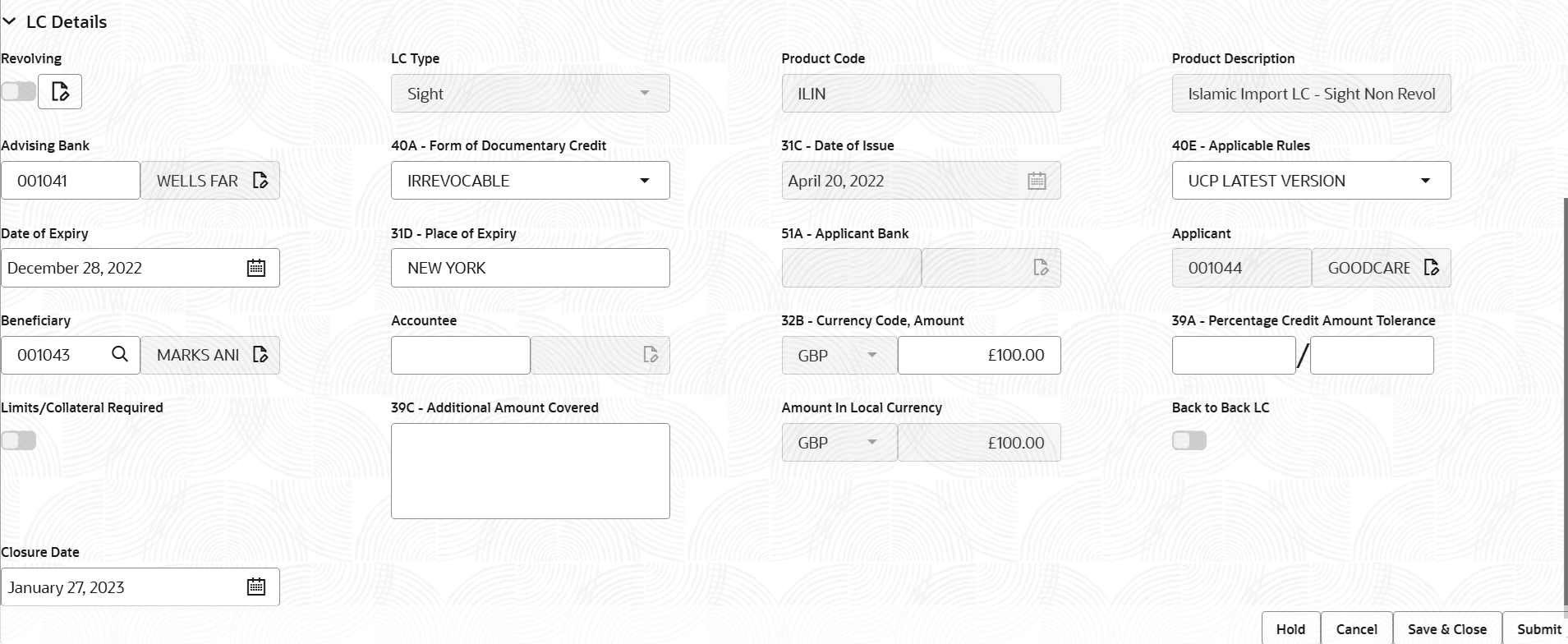 Description of registrationlcdetails.png follows Description of registrationlcdetails.png follows