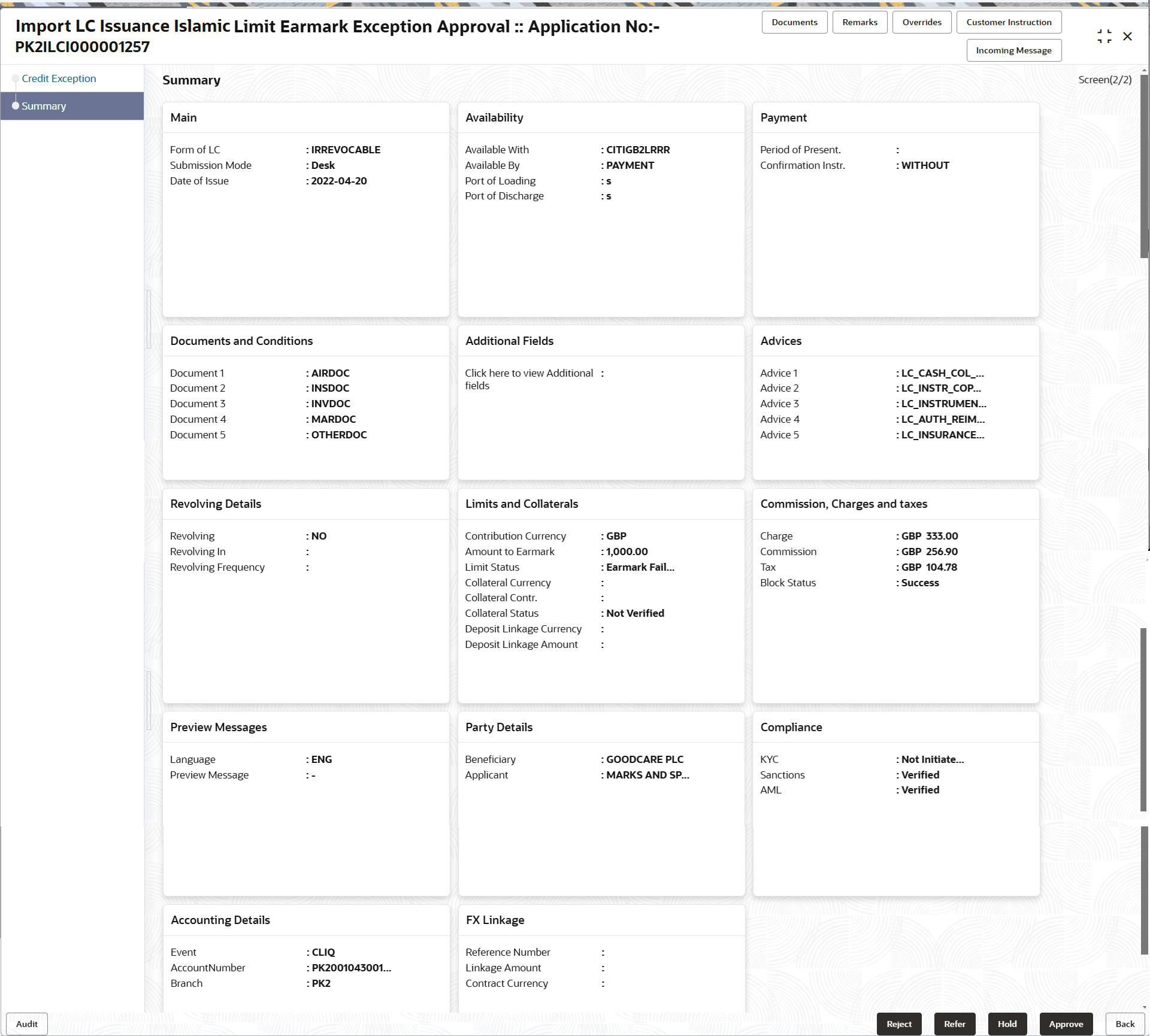 Description of limitearmarkexceptionsummary-1.png follows Description of limitearmarkexceptionsummary-1.png follows