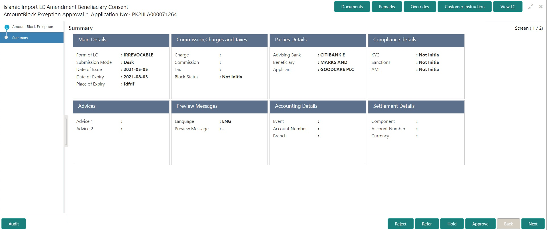 Description of amountblockexceptionsummary.png follows Description of amountblockexceptionsummary.png follows