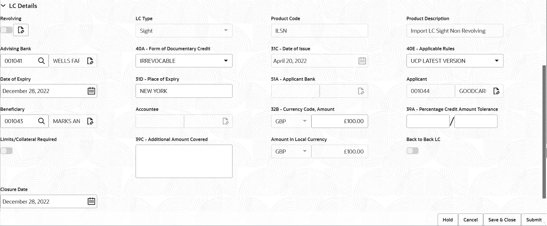 Description of registrationlcdetails.png follows